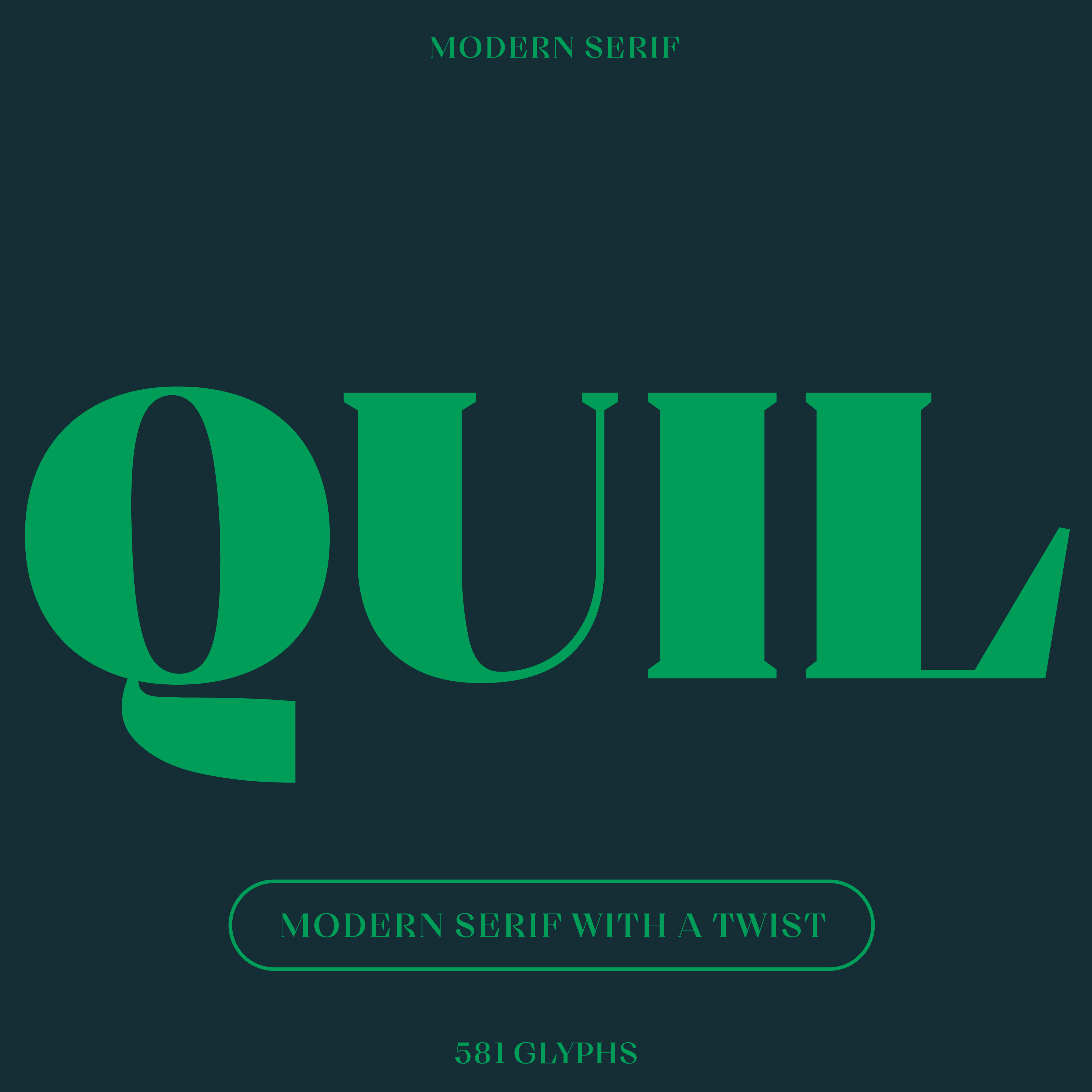Quil, modern serif font