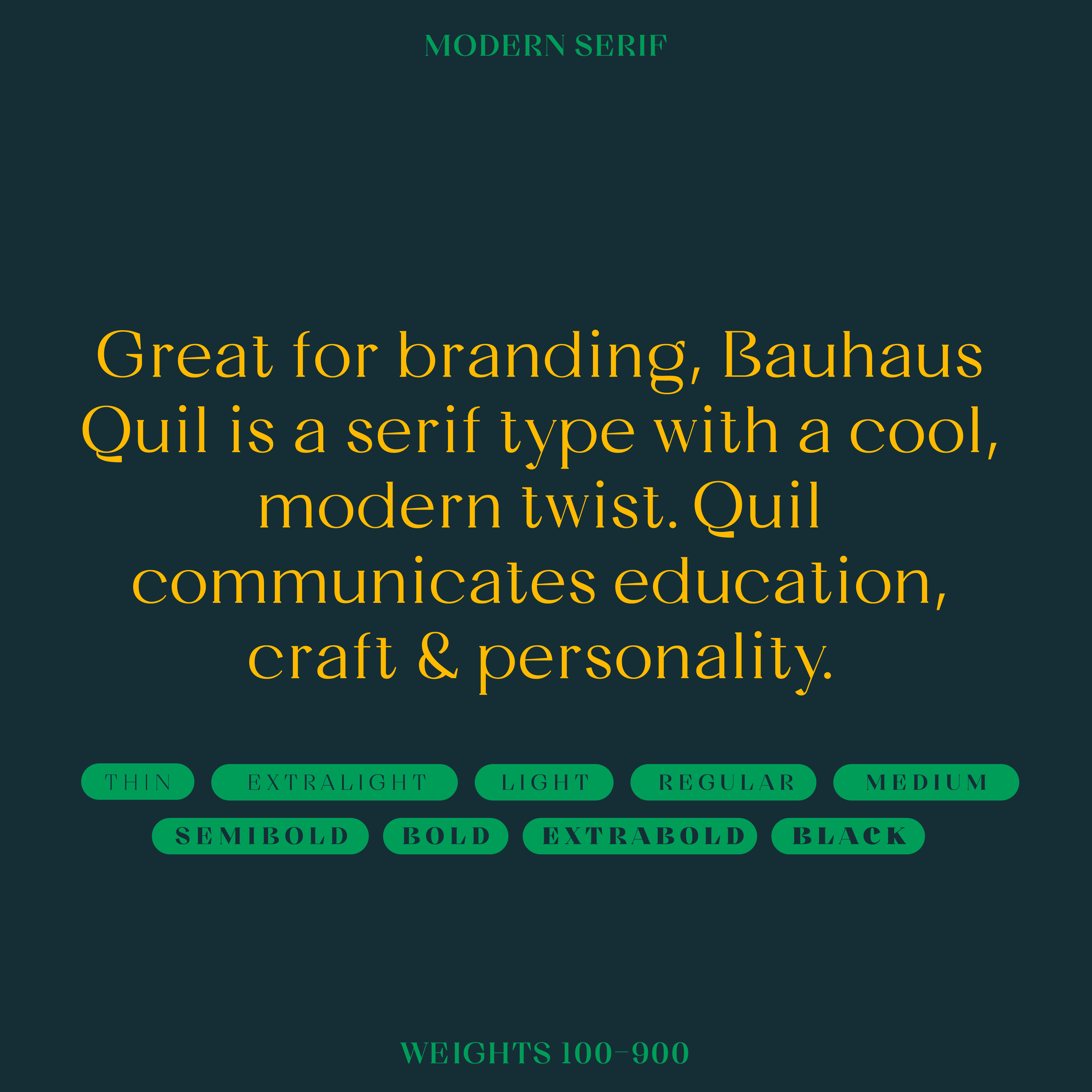 Quil branding font with serifs