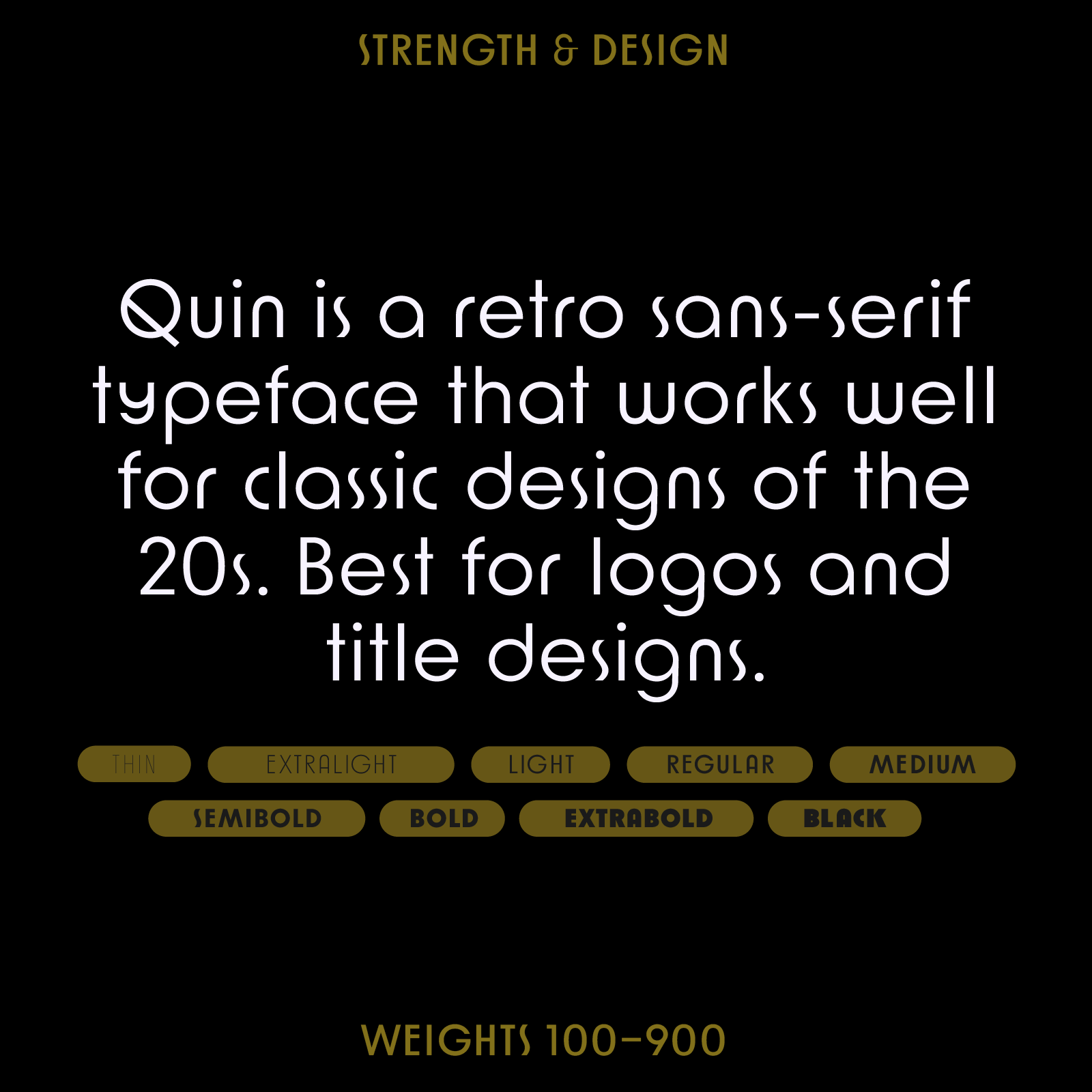 Quin: fuente sans-serif de los años 20 en estilo Art Decó