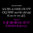 Rati, alternate glyphs and ligatures