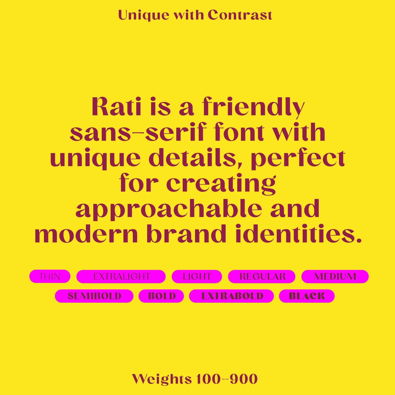 Rati—Friendly sans-serif font for modern, edgy branding