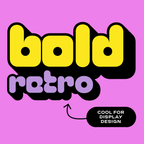 Retro logo and wordmark examples set in the Plox bubble block display font