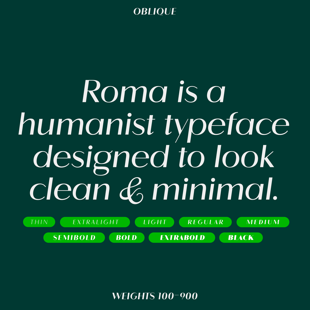 Roma—Sans-serif contrast typeface (OBLIQUE)