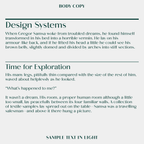 Roma, body copy and headline examples