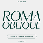 Roma humanist contrast sans-serif in its oblique italic style