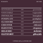 Rozi font weights shown in uppercase and lowercase