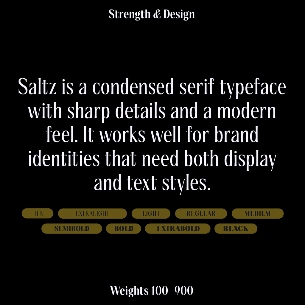 Saltz Serif—Sharp Condensed Font for Fashion & Beauty Branding