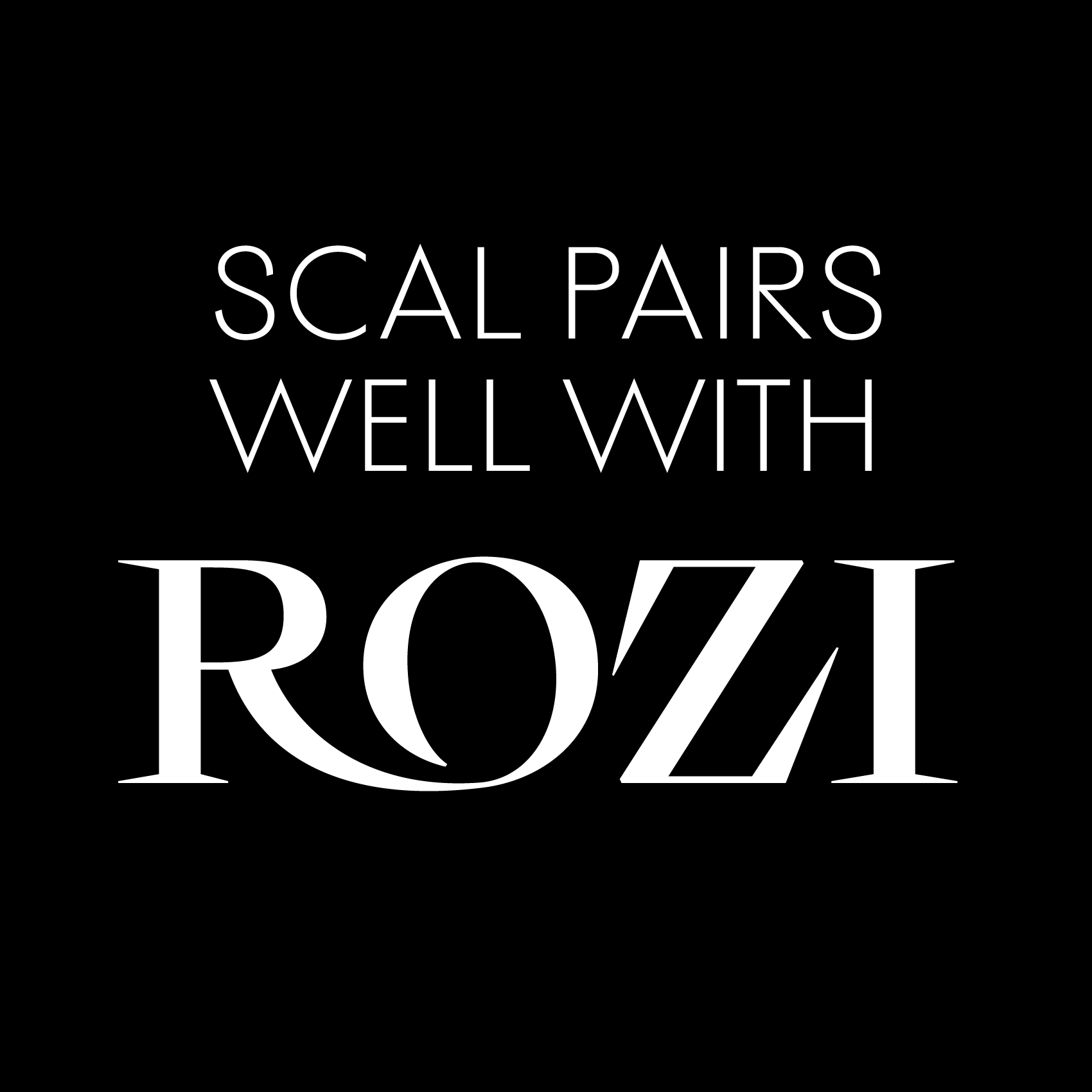 Scal font pairing with Rozi, sharp serif font