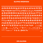 Complete glyph set overview for the Skay handwritten bubble font