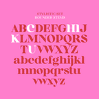 Bauhaus Soft alphabet shown with rounder stems, a stylistic alternate