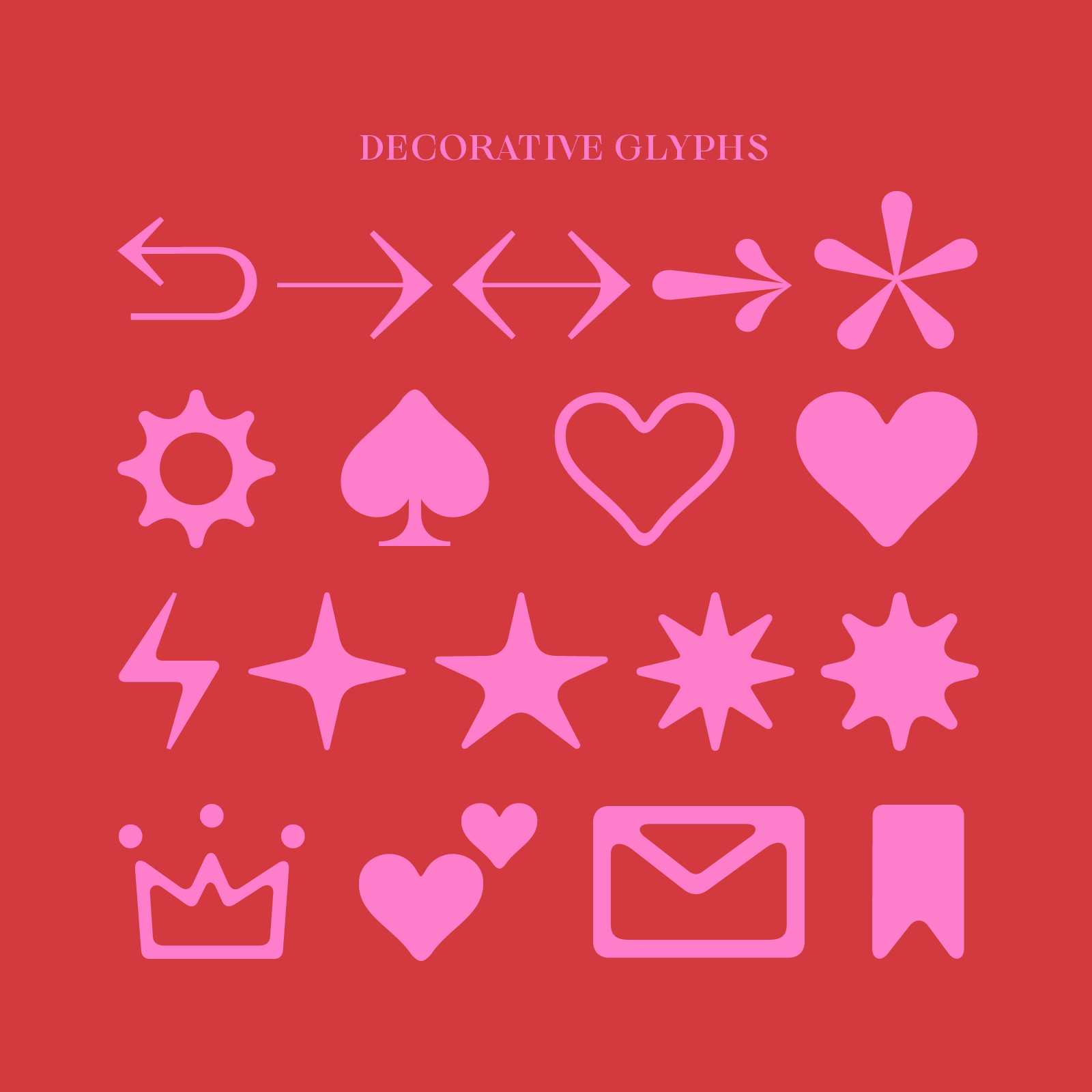 Bauhaus Soft decorative glyphs and extra symbols
