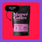 Coffee brand logo and wordmark examples set in the Bauhaus Soft bold organic rounded serif font
