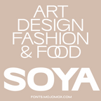 Soya extended editorial display font in use, fashion design example