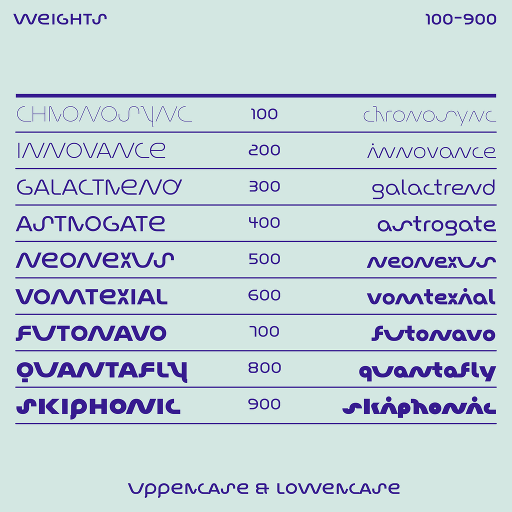 Swav—Wavy, futuristic display font