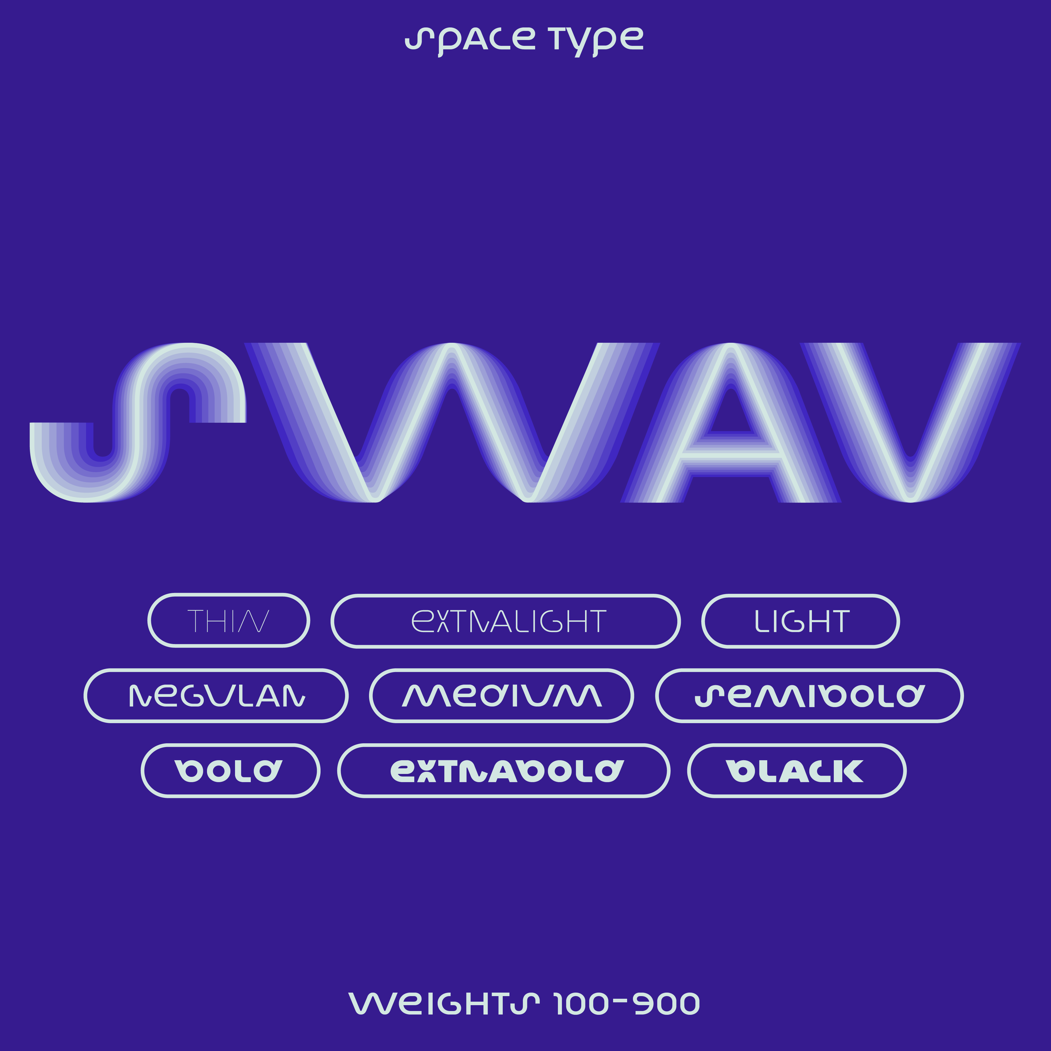 Swav—Wavy, futuristic font for logo design