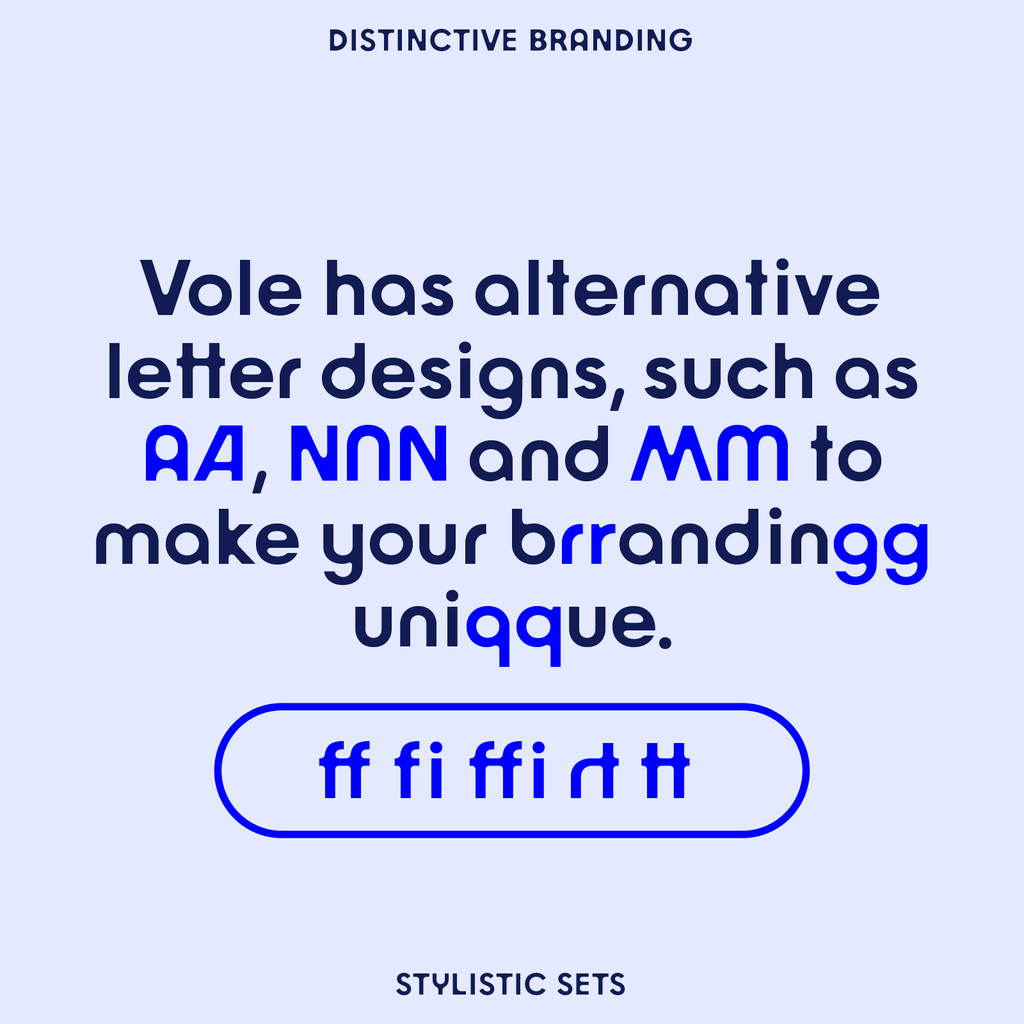 Vole water font with alternative letters