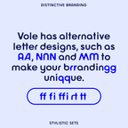 Vole water font with alternative letters