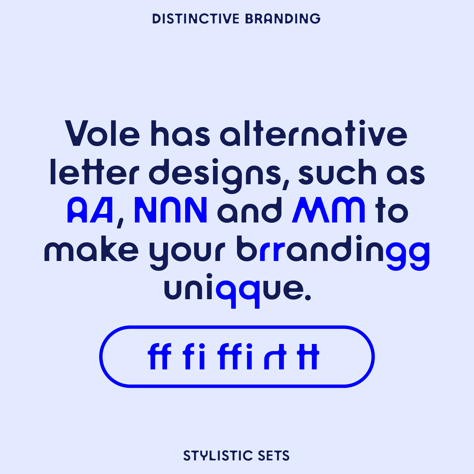 Vole water font with alternative letters