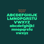 Walnuss expanded serif font alphabet specimen