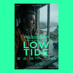 Walnuss expanded serif font as a TV drama poster title, Low Tide, with credits and festival laurels