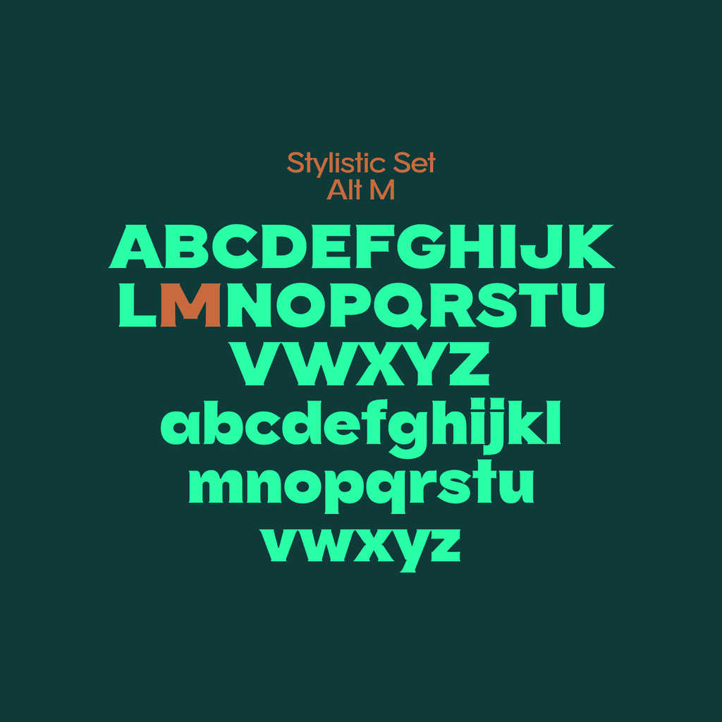 Walnuss expanded serif font stylistic set showcase