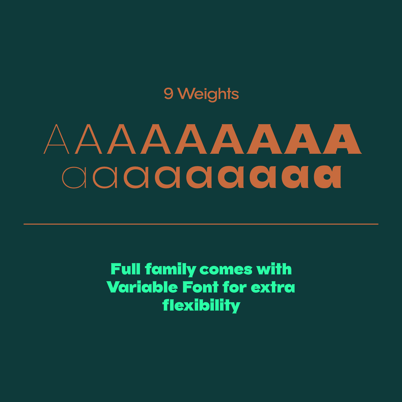 Walnuss expanded serif font weight range samples