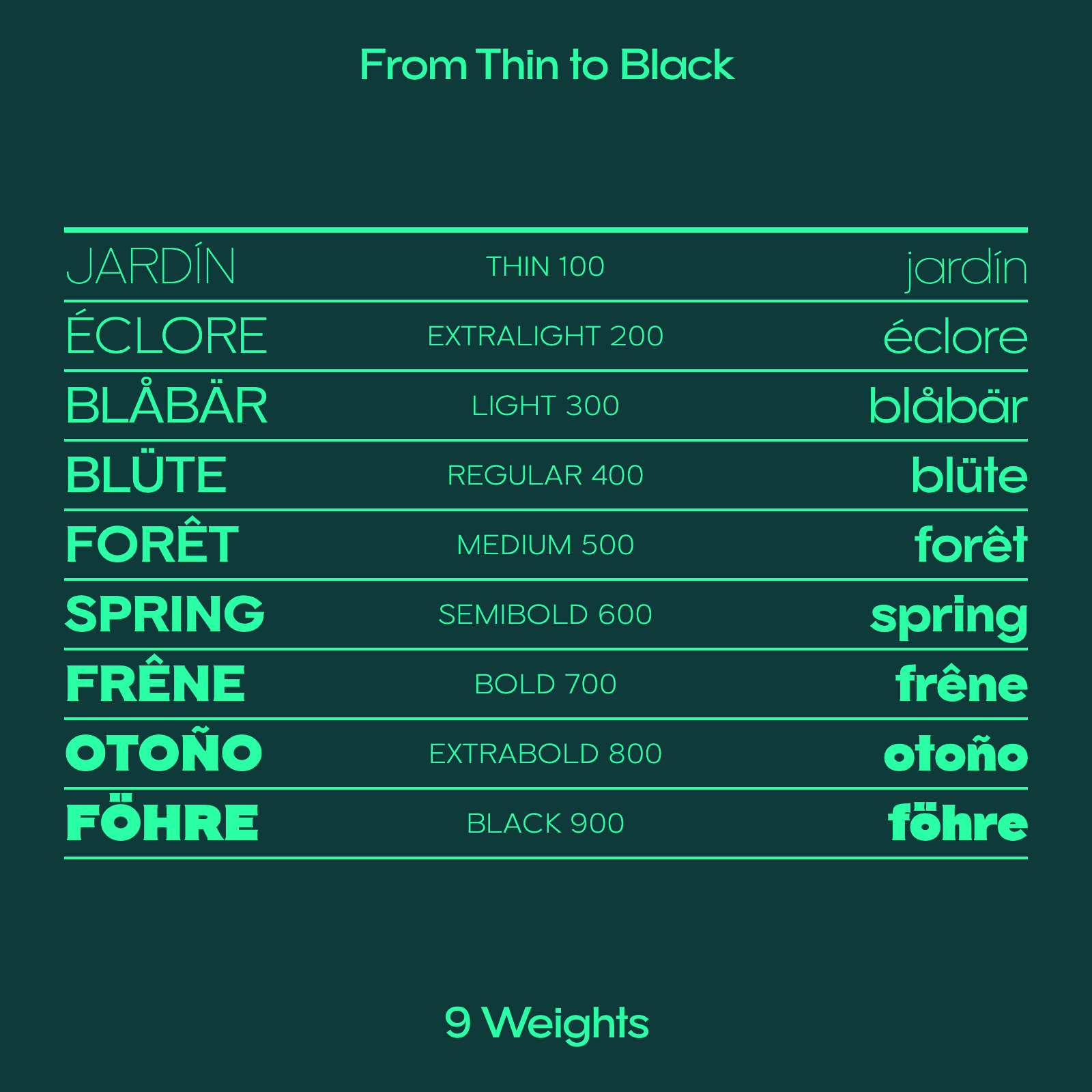 Walnuss expanded serif font weight spectrum specimen