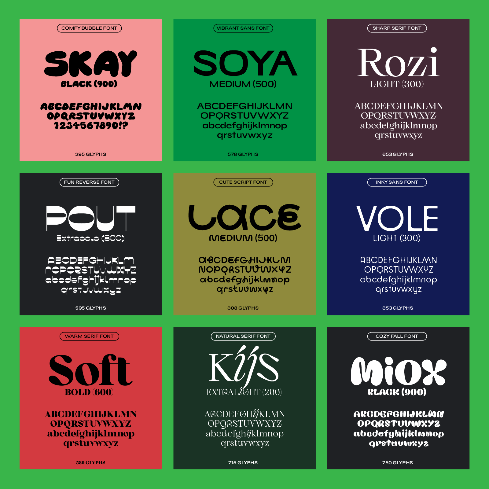 fall fonts 9 typefaces overview