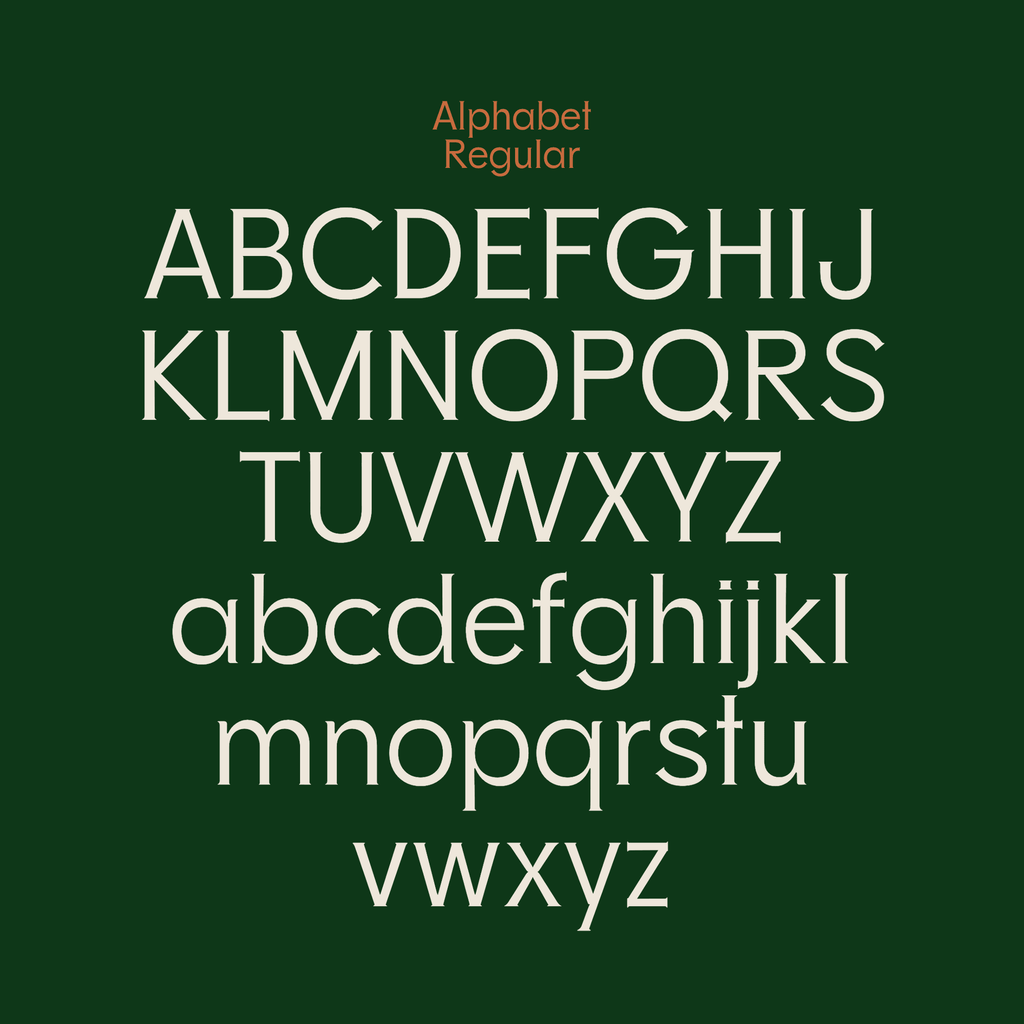little river sophisticated font alphabet specimen