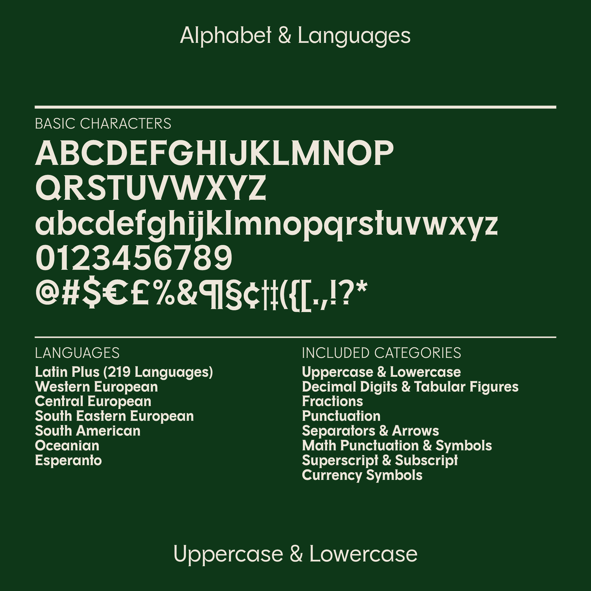little river sophisticated font character set and language support