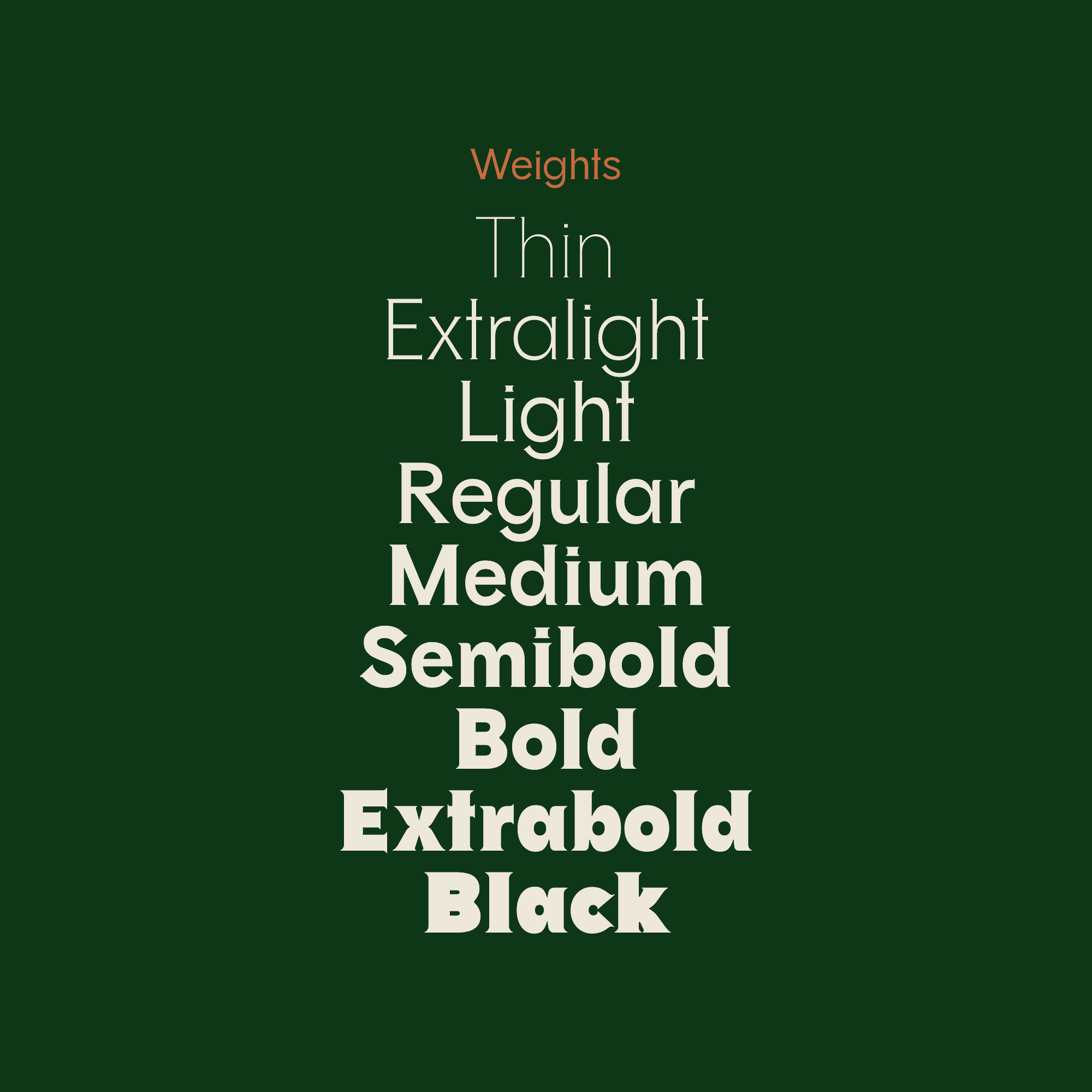 little river sophisticated font weight names stack