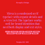 mirya soft condensed serif font description and weights