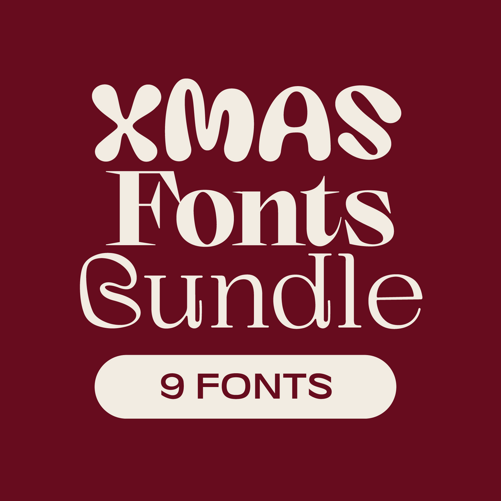 Xmas & Holiday Font Bundle of 9 Fonts