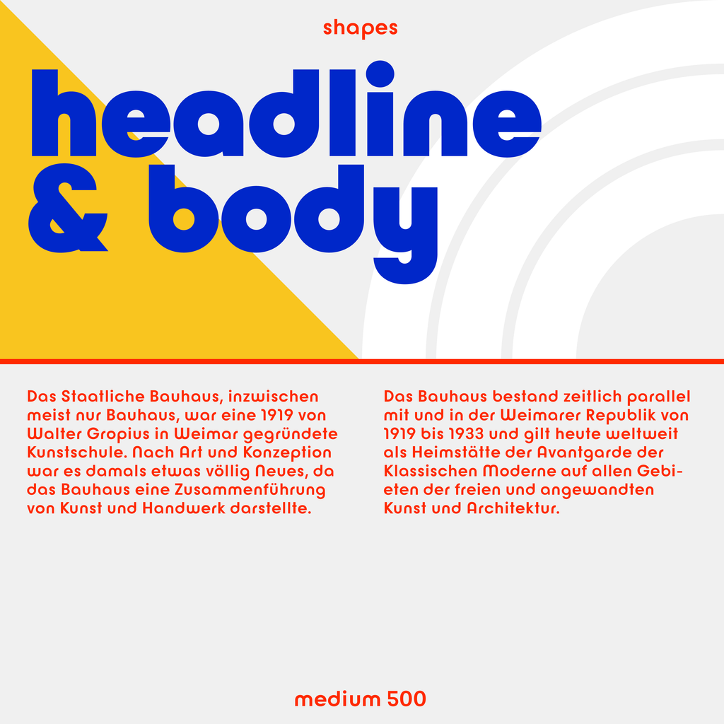 Bauhaus Bau, retro, rounded type for headlines