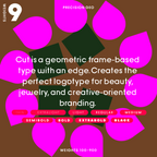 Cut pointed sans-serif font in a creative layout