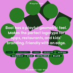 Bool’s font character, playful for apps, restaurants and friendly branding