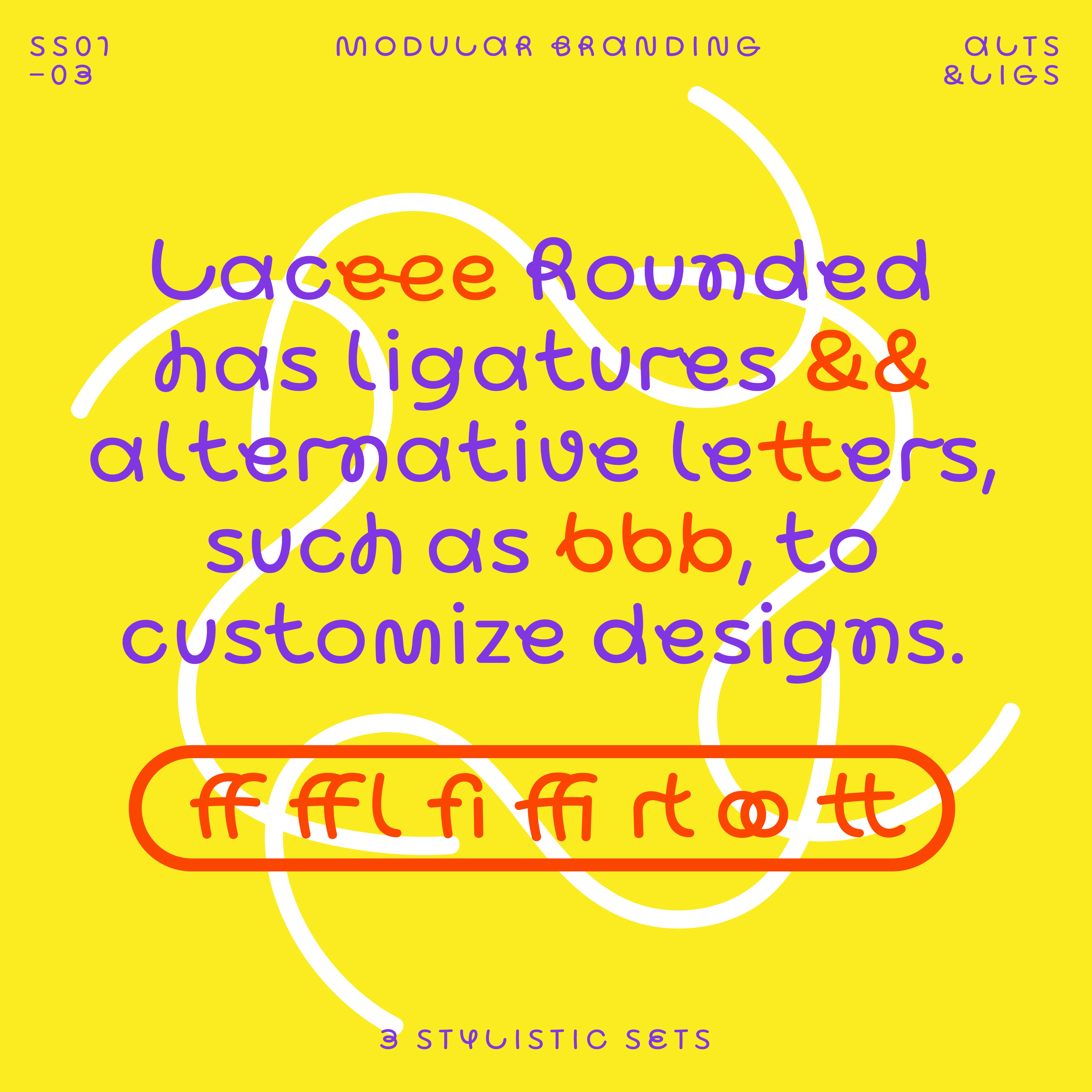 Lace Rounded, cute font with ligatures