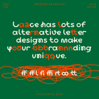 Lace stylistic sets with alternate letterforms