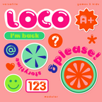Loco bubble font used for Cocomelon-style stickers