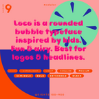 Loco rounded bubble letterforms