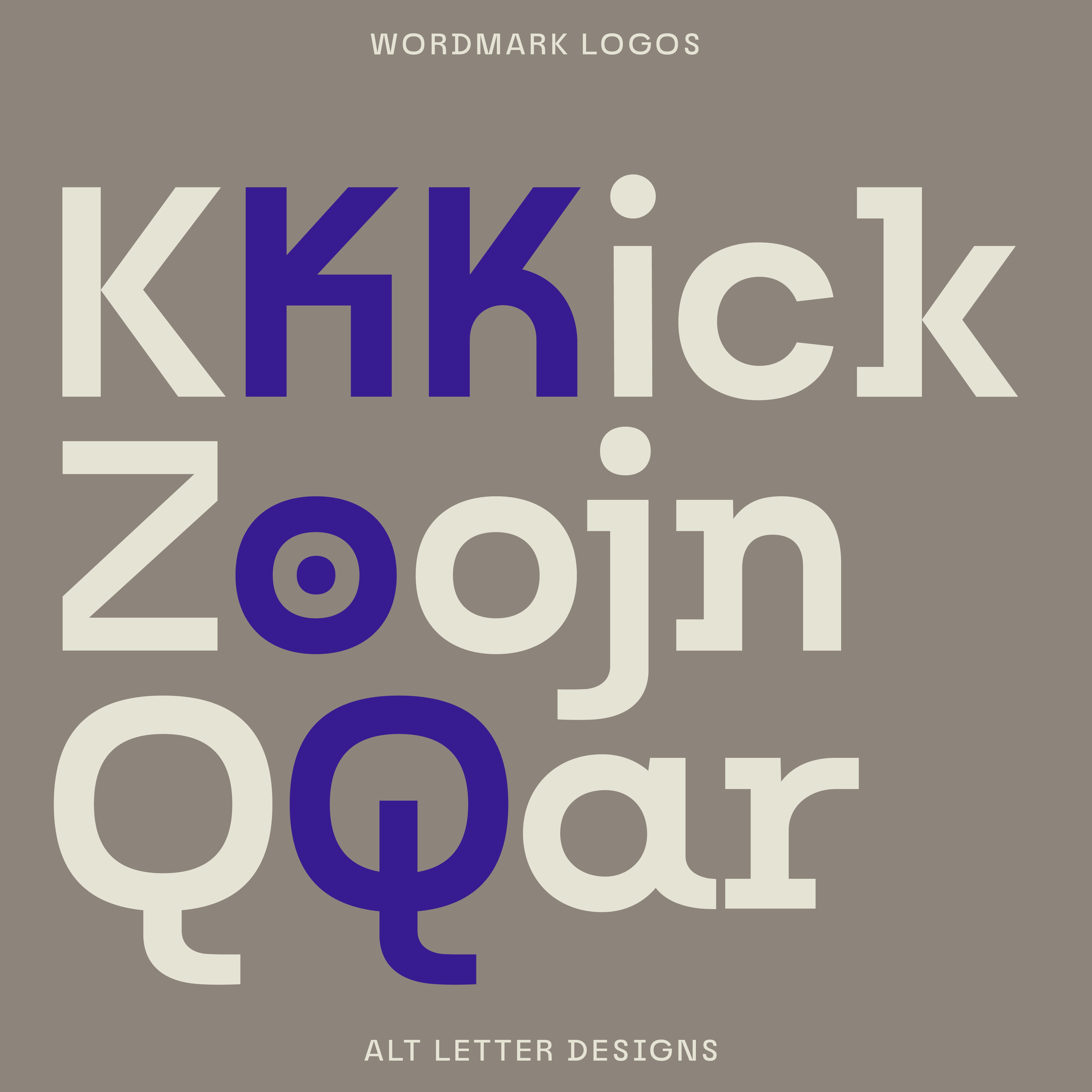 Nano font for wordmark logos with alt letters