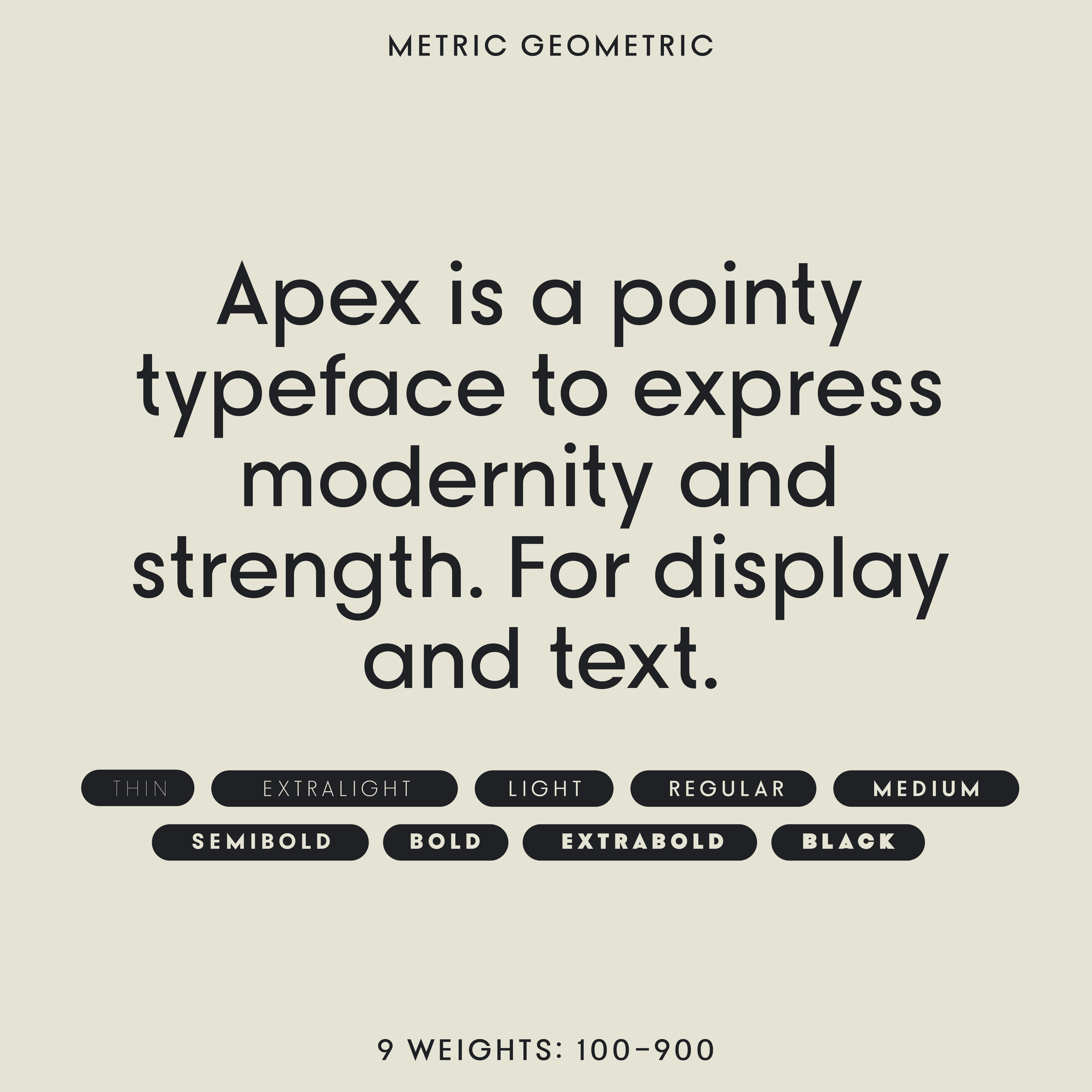 Pointed typeface for display text