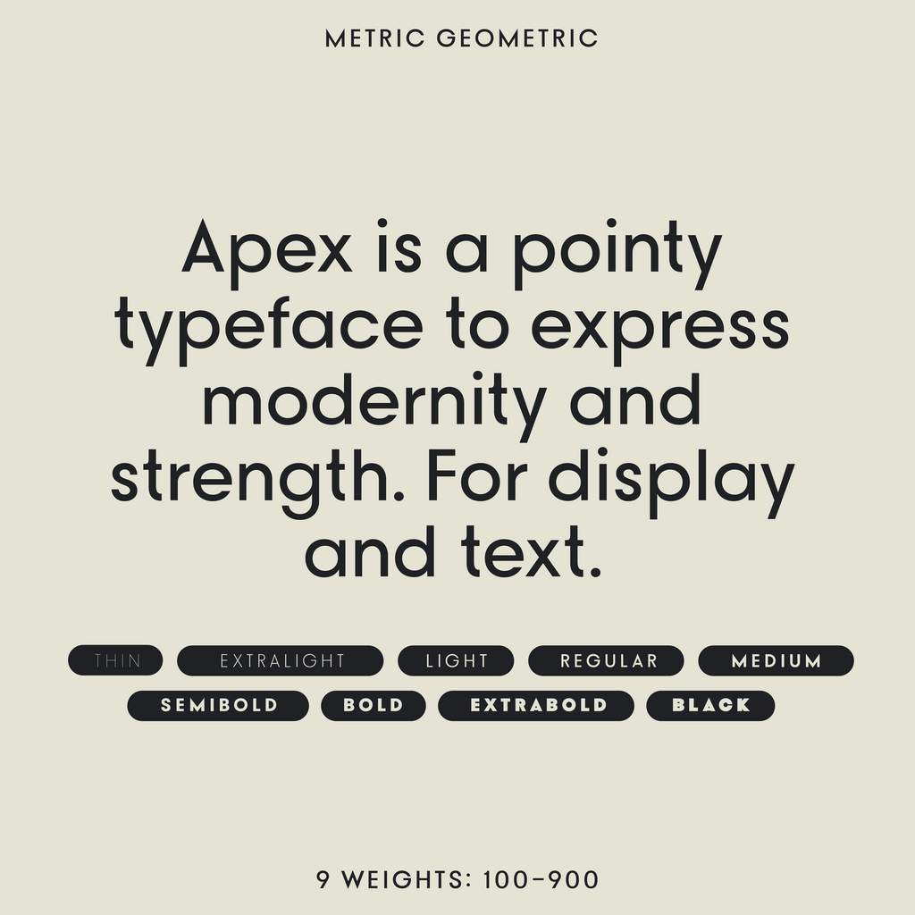 Pointed typeface for display text