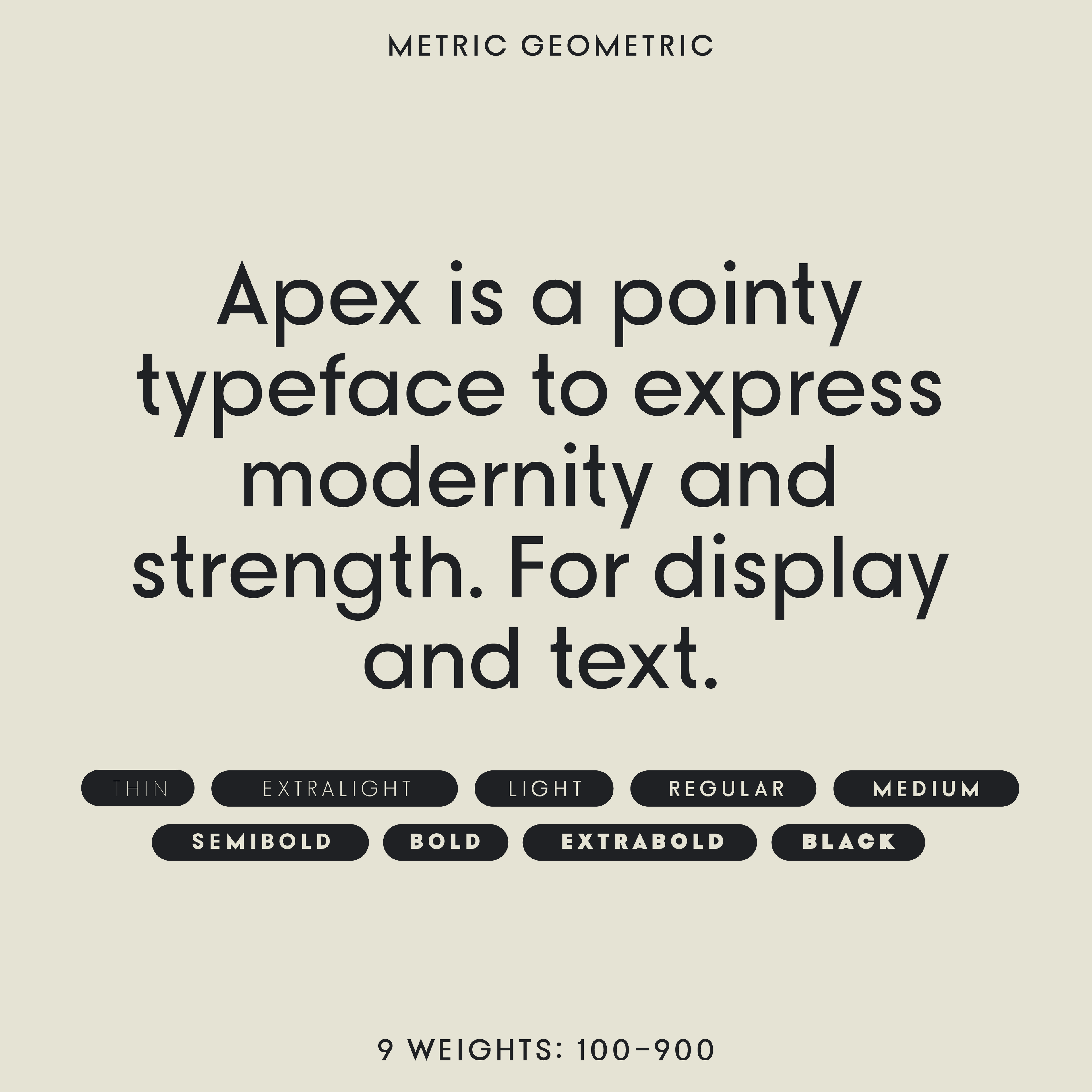 Pointed typeface for display text