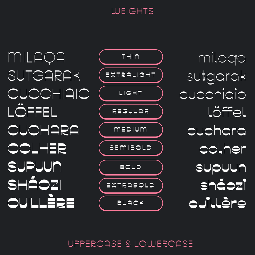 reverse-contrast, uppercase lowercase weights
