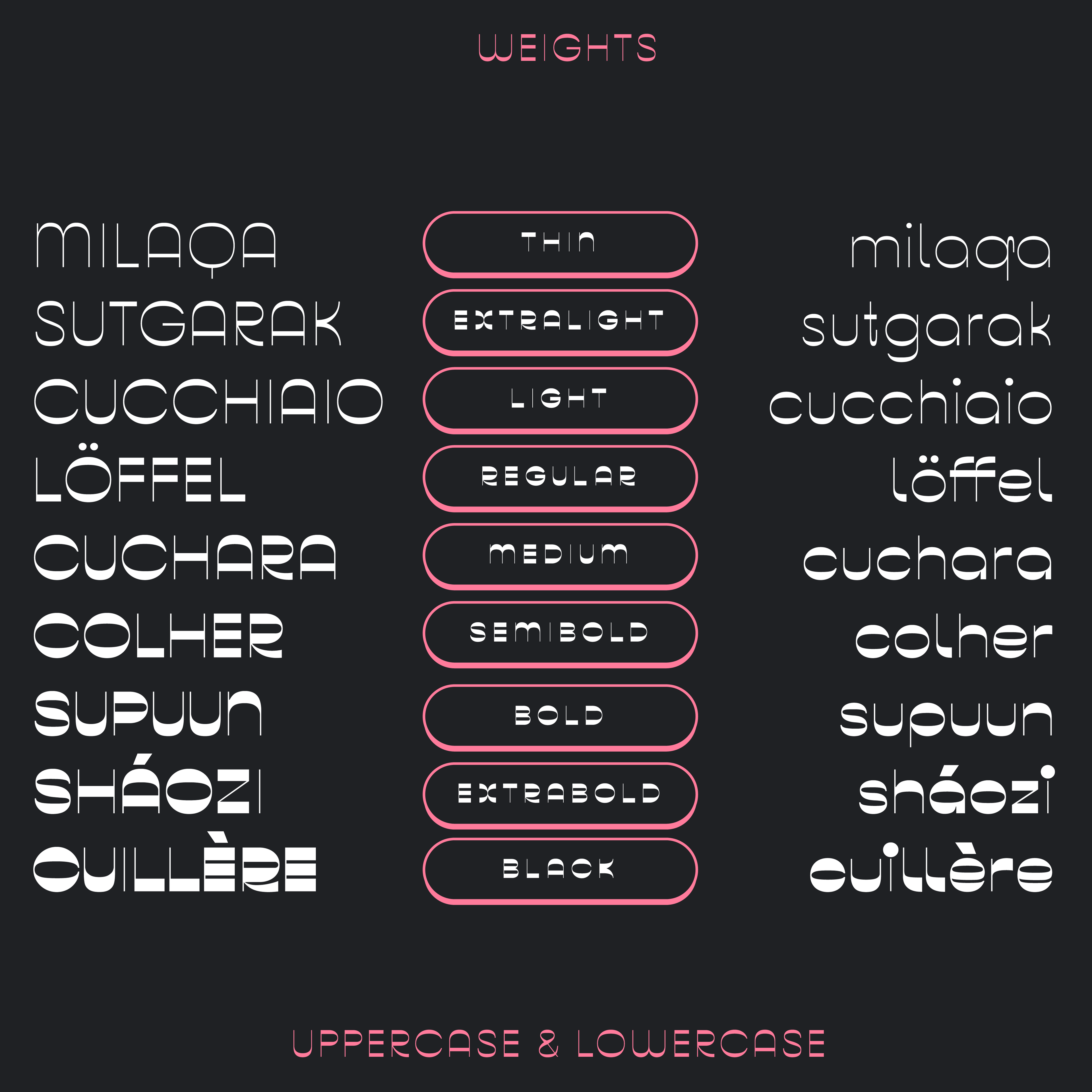 reverse-contrast, uppercase lowercase weights