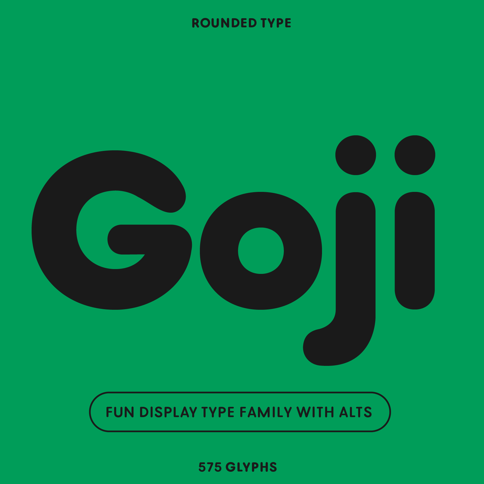 Goji, friendly, rounded font
