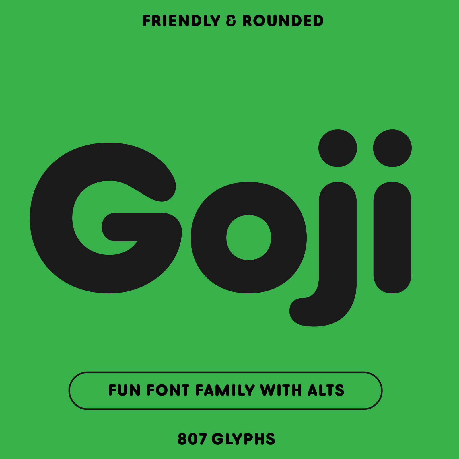 Goji, friendly, rounded font